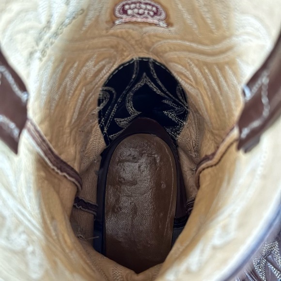 Nocona Men’s Brown Leather Cowboy Boots size 9 D Needle Toe Made in the‎ USA main image 6